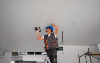 Decoration Renovation Interieur Medium Shot Man Standing Ladder 23 2149366704